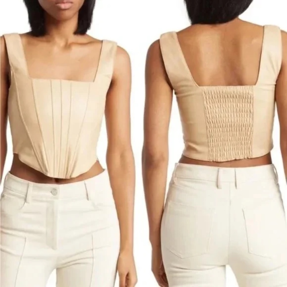 NWT 7 For All Mankind Faux Leather Corset